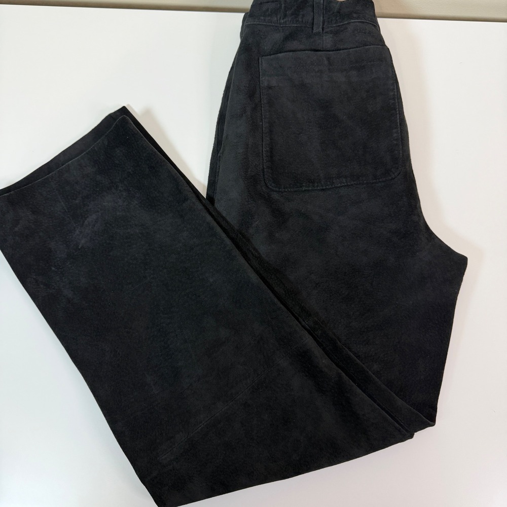 Lilly Pulitzer Womens 4 Black Washable Pig Suede Pants Classic Preppy Western - Picture 4 of 10
